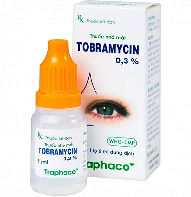 Nhỏ mắt Tobramycin 0.3% Traphaco (Cọc 10 lọ x 6ml)