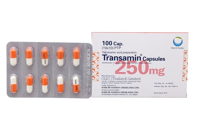 Transamin Tranexamic Acid 250mg Daiichi Sankyo Thái Lan (Hộp 100 viên)