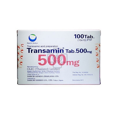 Transamin Tranexamic Acid 500mg Thái Lan (Hộp 100 viên)