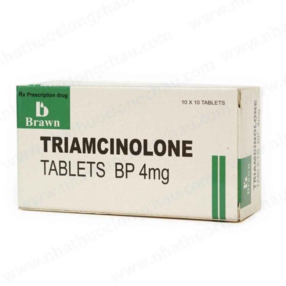 Triamcinolone 4mg Brawn Ấn Độ (Hộp 100 viên)