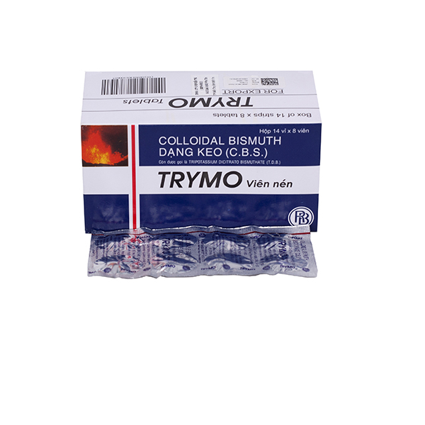 Trymo Bismuth trioxide 120mg Raptakos Ấn Độ (Hộp 112 viên)