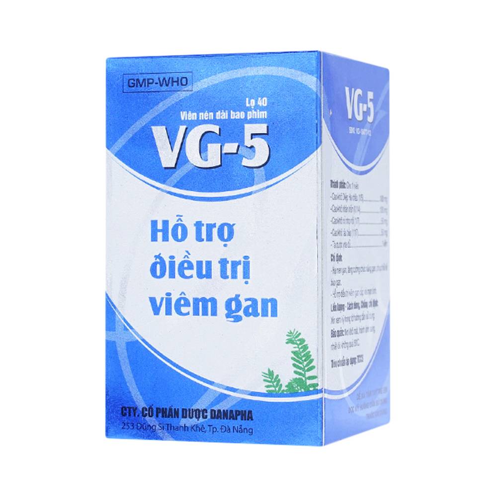 Vg 5 hỗ trợ điều trị viêm gan Đà Nẵng (Lọ 40 viên)