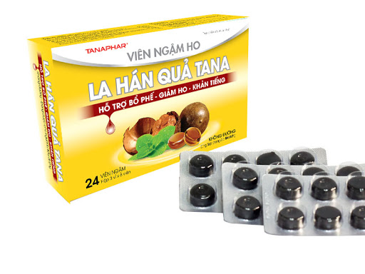 Viên ngậm La Hán Quả không đường Tân Á vàng (Hộp 24 viên)