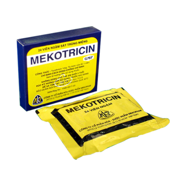 Viên ngậm Mekotricin Mekophar (Hộp 24 viên)