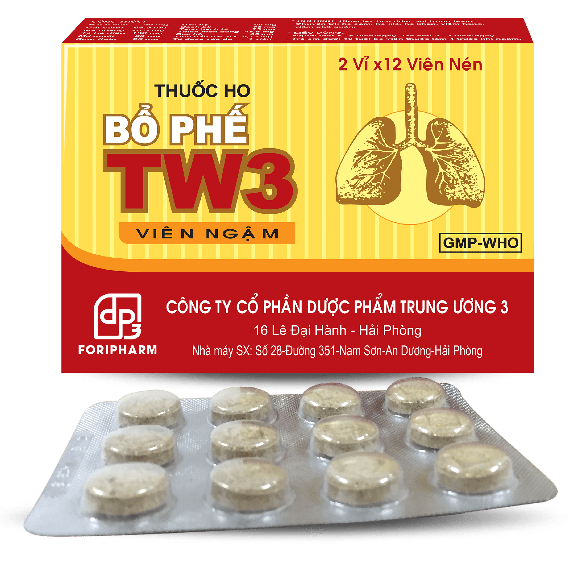 Viên Ngậm Thuốc Ho Bổ Phế TW3 (H/24v) Date 03/2026