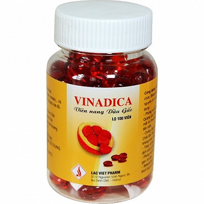 Dầu Vinadica Gấc Lạc Việt Pharm (Lọ 100 viên)