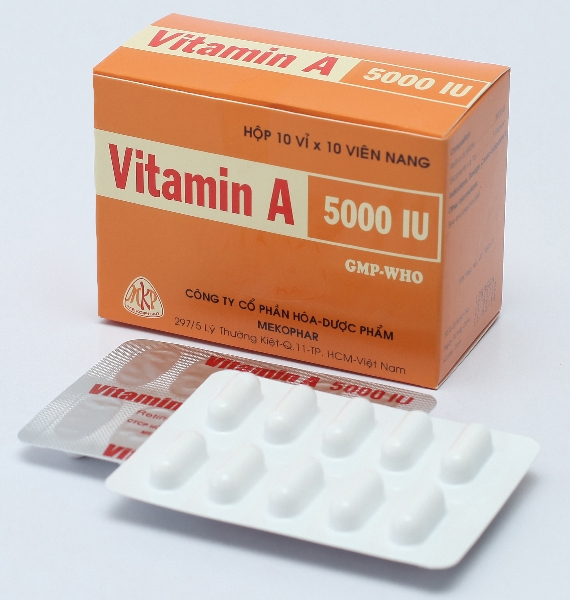 Vitamin A 5000IU Mekophar (Hộp 100 viên)