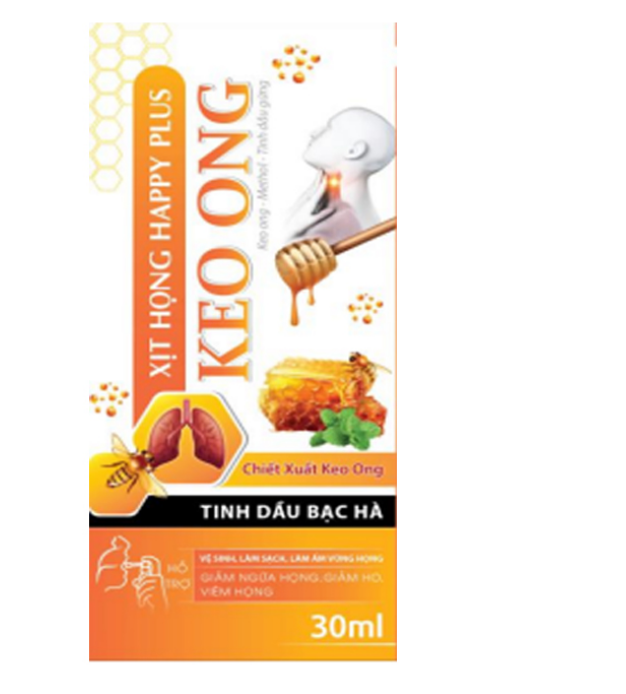 Xịt họng Happy Plus Keo Ong Pháp Âu (Lọ 30ml)