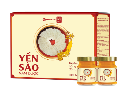 Yến sào Nam Dược tổ yến chưng hồng sâm và đông trùng vàng (Hộp 6 lọ x 70ml)
