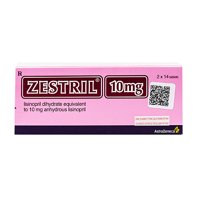 Zestril lisinopril 10mg Astrazenca (Hộp 28 viên)