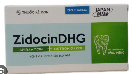Zidocin Spiramycin Metronidazol DHG Hậu Giang (Hộp 20 viên)