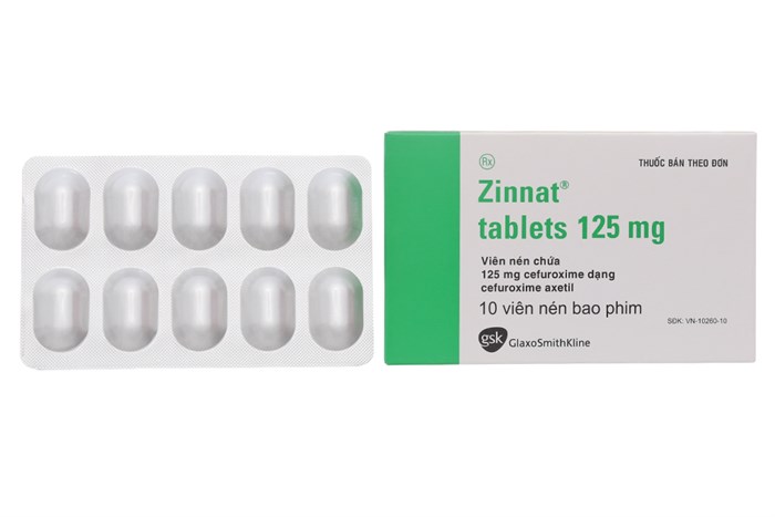 Zinnat Cefuroxim 125mg GSK (Hộp 10 viên)