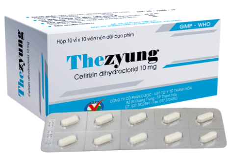 Zyzocete Cetirizin 10mg Thanh Hóa (H/100v) Date 09/2025
